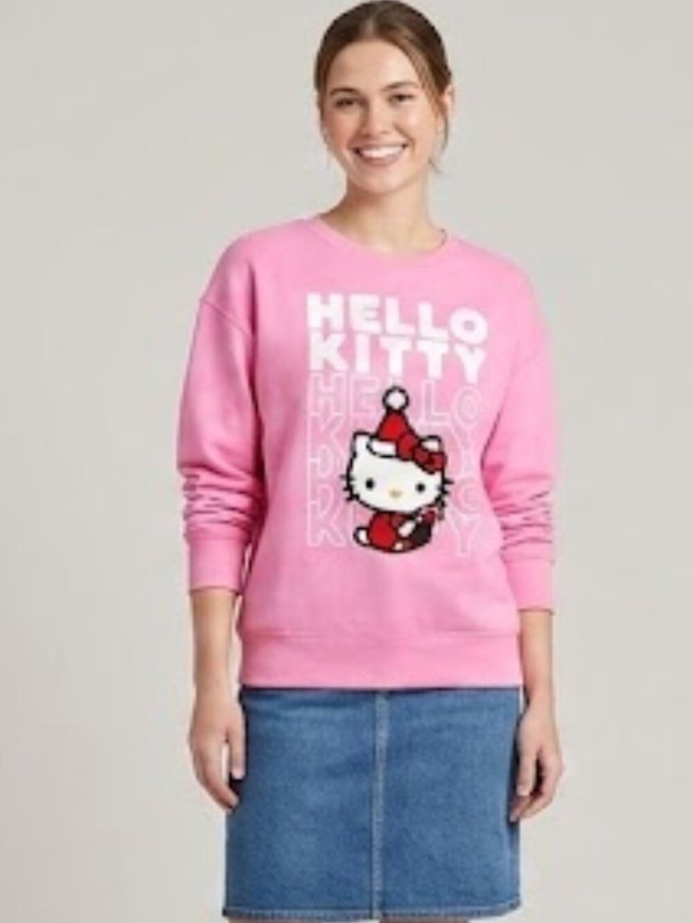 Hello Kitty Pink Crewneck Sweatshirt - Women's Pullover size medium
